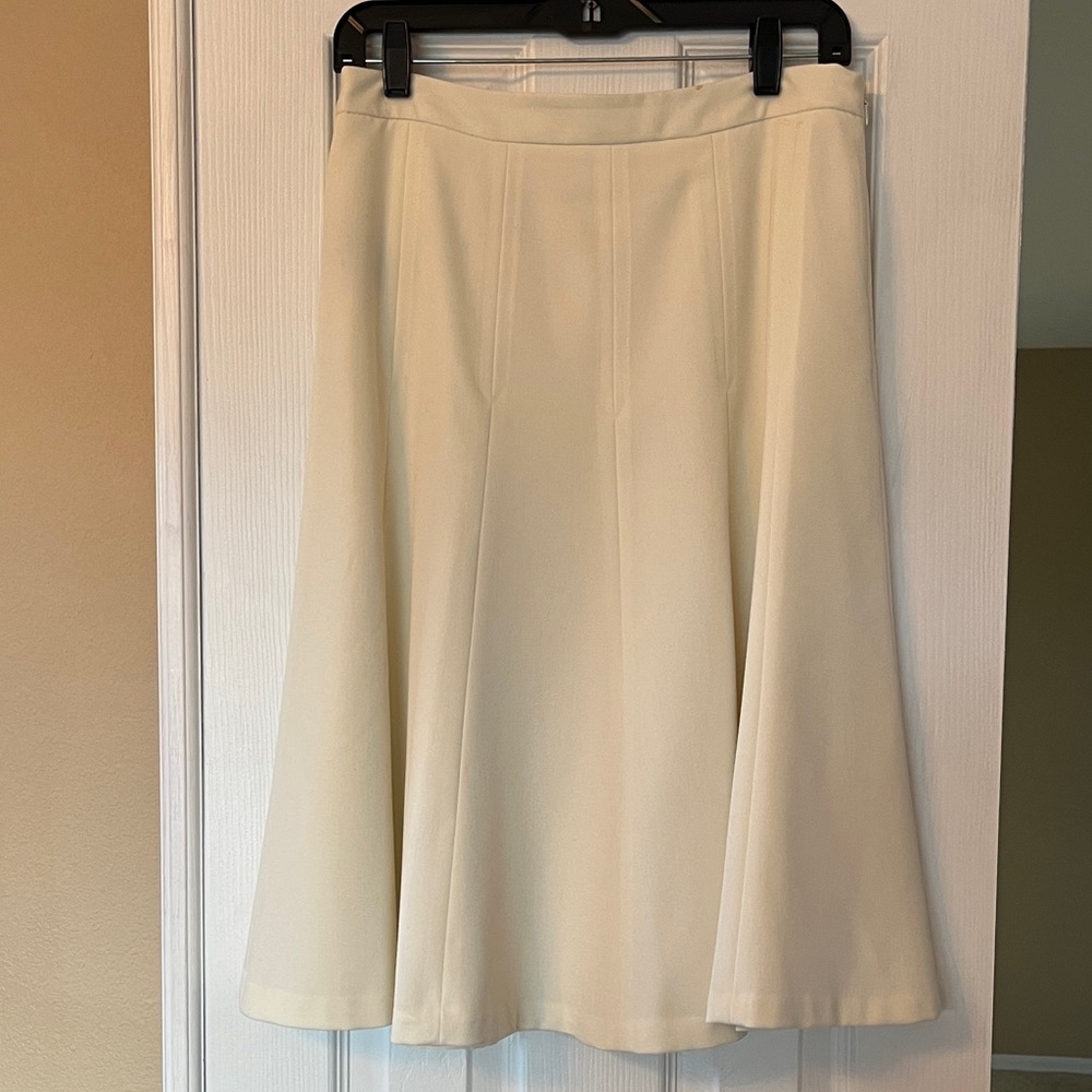 East 5th Cream Midi Skirt A Line Sz 8
